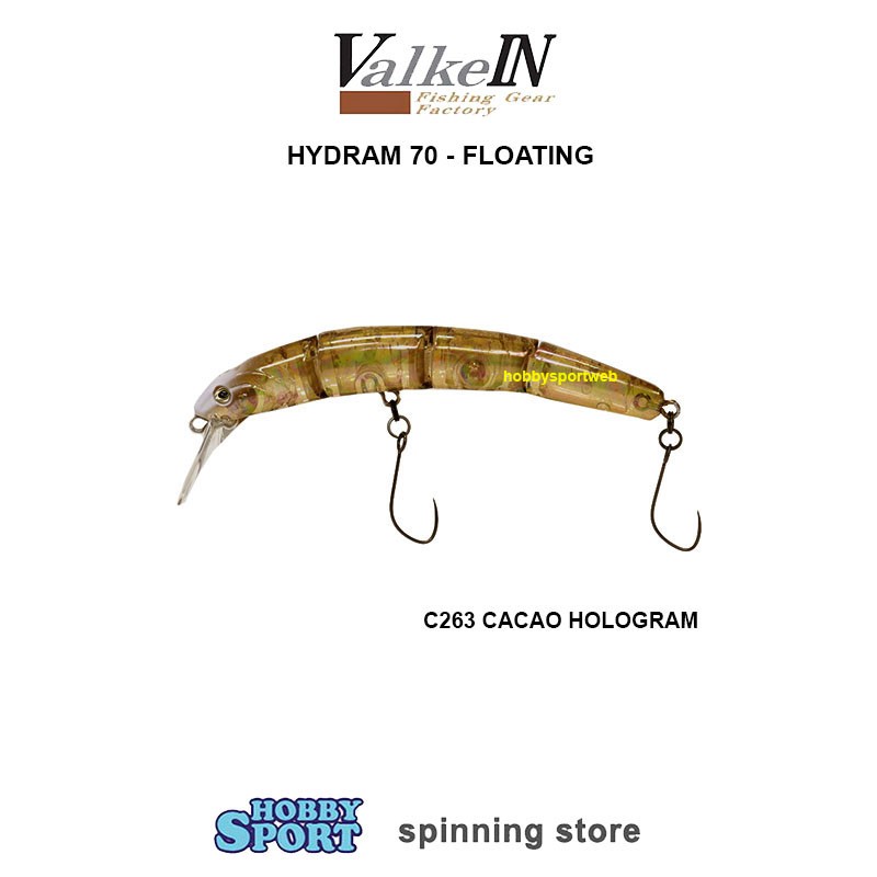 VALKEIN HYDRAM 70 mm COL. C263 CACAO HOLOGRAM MINI CRANCK FLOAT. 3,7g A.TROUT