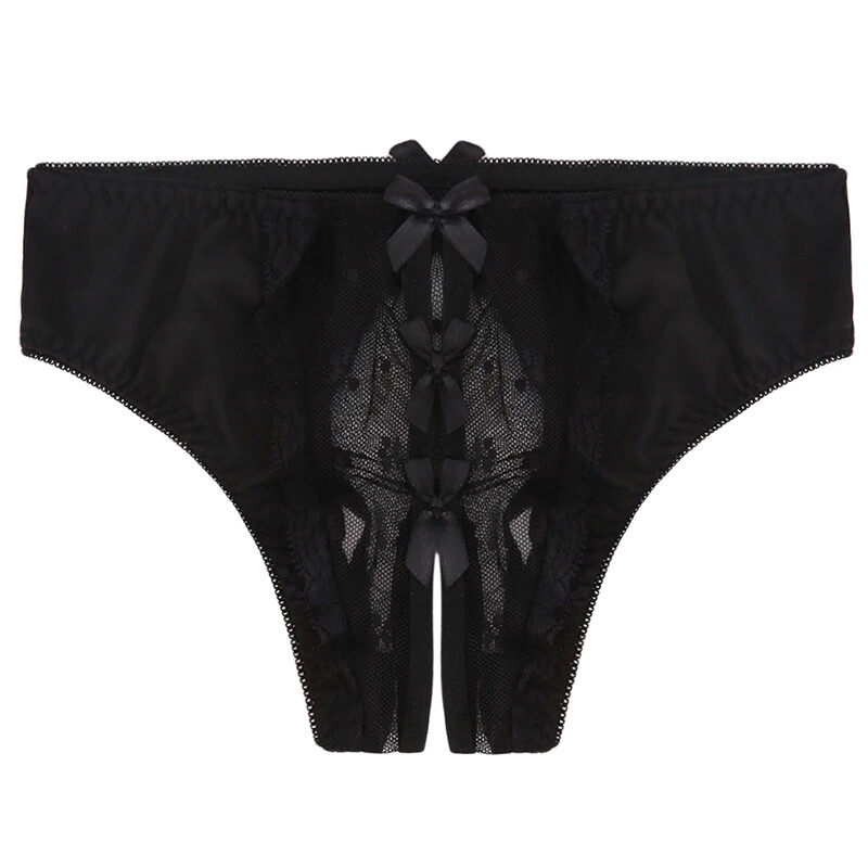 Slip ouvert in schwarz mit Spitze und transparenten Einsätzen im Schritt offen | eBay