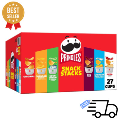 Pringles Potato Crisps Chips, Snack Stacks, Variety Pack (27 Cups)