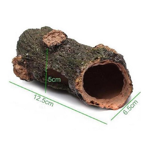 New Arrival Aquarium Ornament Hollow Hole Log Tree Tunnel Cave Fish Tank Dec^US