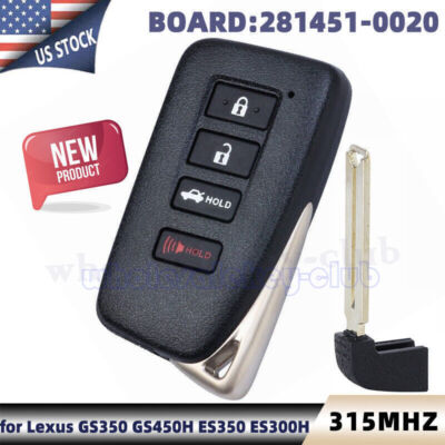 281451-0020 for Lexus GS350 GS450H ES350 ES300H 2013-2016 Smart Remote Key Fob