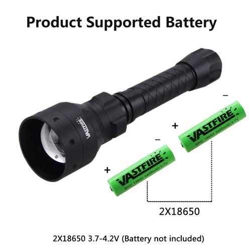 500Yard Zoomable Green XPE LED Flashlight Predator Varmint Hog Hunting Spotlight