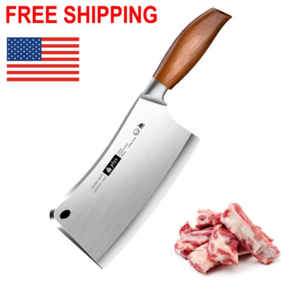 Hand Forged Meat Butcher Cleaver Knife Heavy Duty 6.8'' Bone Chopper Bone Cutting