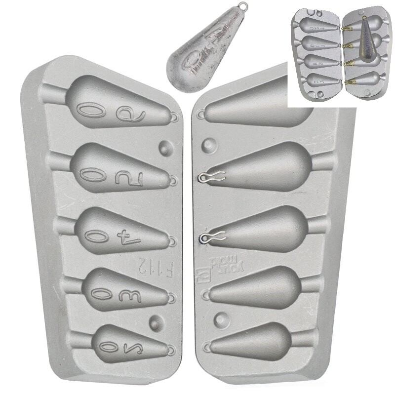 ANGELN Gussform Angelblei Birnenblei,Tropfenblei,20-60 und 70-120g,Angelgewichte