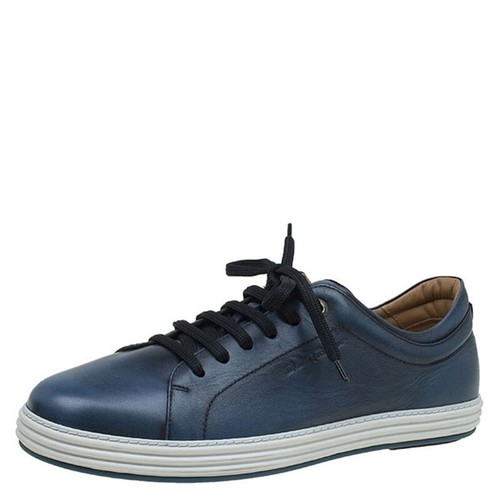 Pre-owned Ferragamo Salvatore  'newport' Royal Blue Sneakers Shoes 7 Eee $635 Lace Up