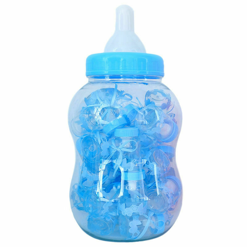 Maxi Biberon Azzurro Con 30 Piccoli Porta Confetti Bomboniera Battesimo idea