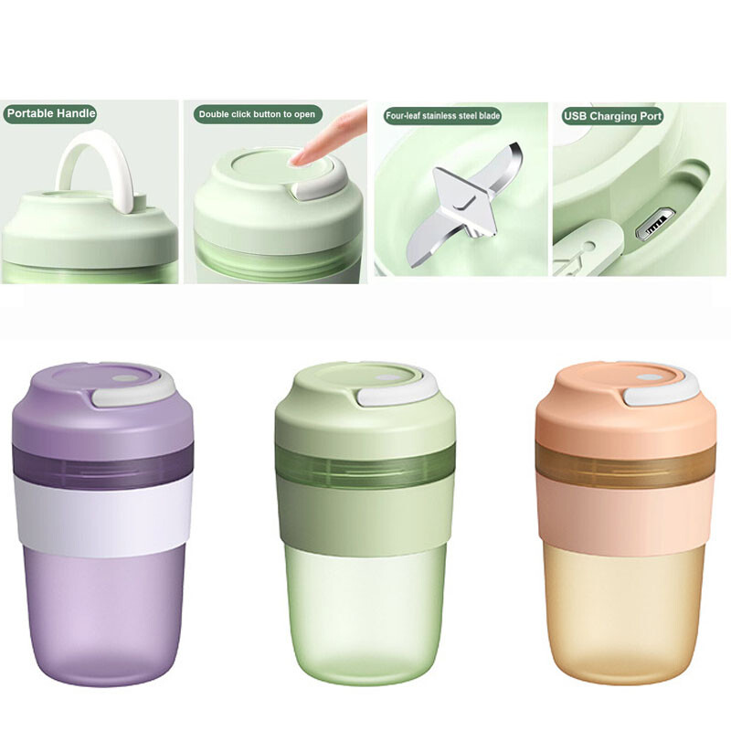 Portable Mini Blender Juicer Cup Smoothies Mixer Fruit Machine USB Rechargeable