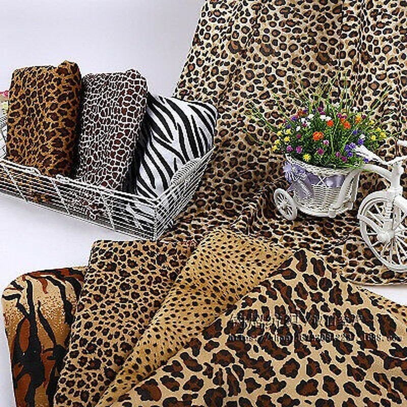 Velvet Fabric Animal Leopard Print for Cloth Tablecloth Material Sewing Craft