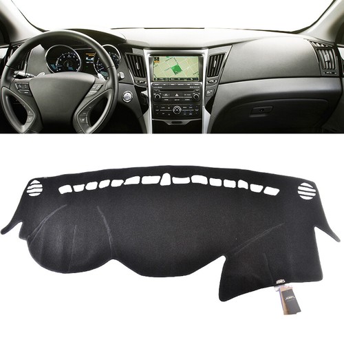 Car Dash Cover Mat Dashboard Pad Black Carpet for Hyundai Sonata 2010 - 2014