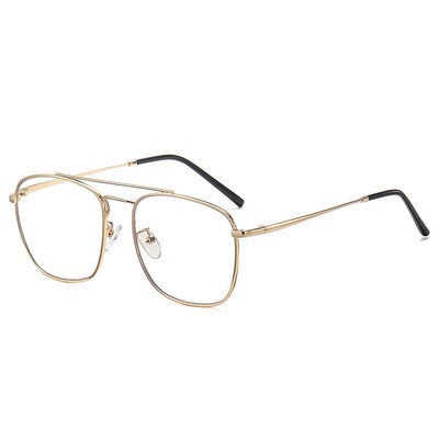 Men Women Metal Double Bridge Anti Blue Light Eyeglasses Fashion Glasses Frames 