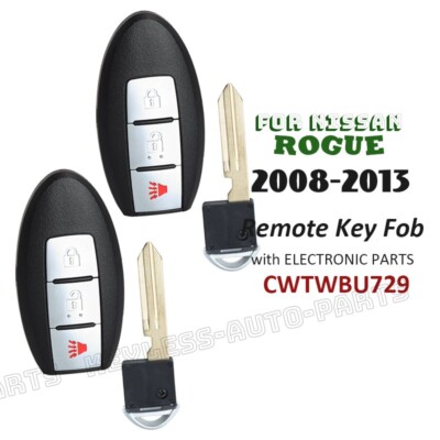 2x CWTWBU729 for Nissan Rogue 2008 2009 2010 2011 2012 2013 Smart Remote Key Fob
