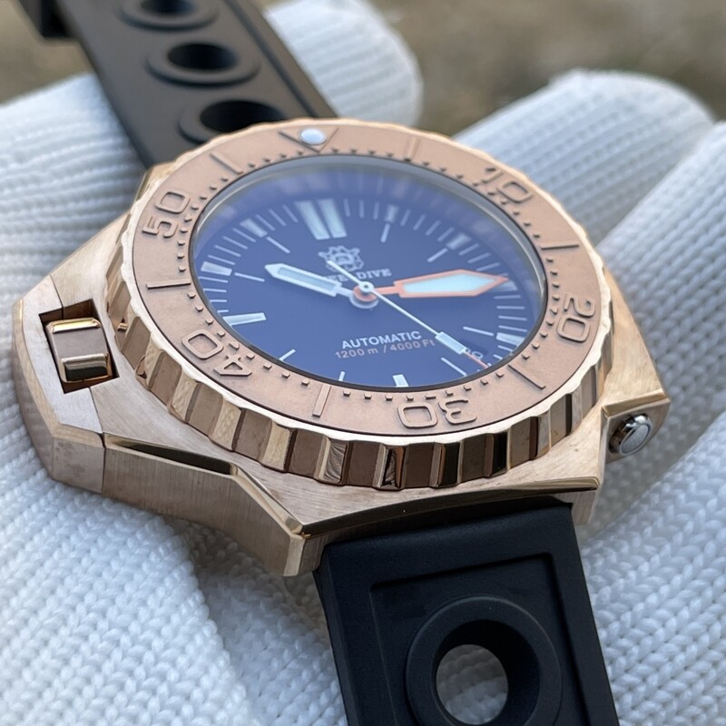 Pre-owned Proxima Steeldive Men Automatic Watch 1200m Waterproof Mens Dive Watches Luminous Bronze