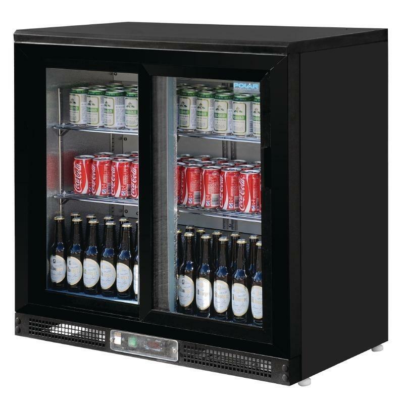 Bar Cooler Getränkekühlschrank Flaschenkühler Schiebetüren abschließbar Display