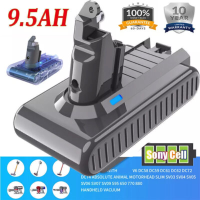 21.6V 9500mAh V6 Battery For Dyson V6 Animal Trigger SV09 SV04 DC58 DC61 DC62 UF