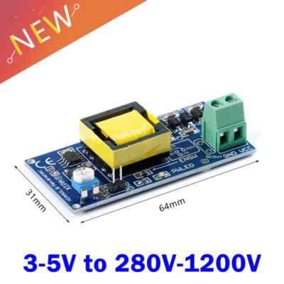 High Voltage Power Supply Module DC-DC Step Up 3-5V to 280V-1200V