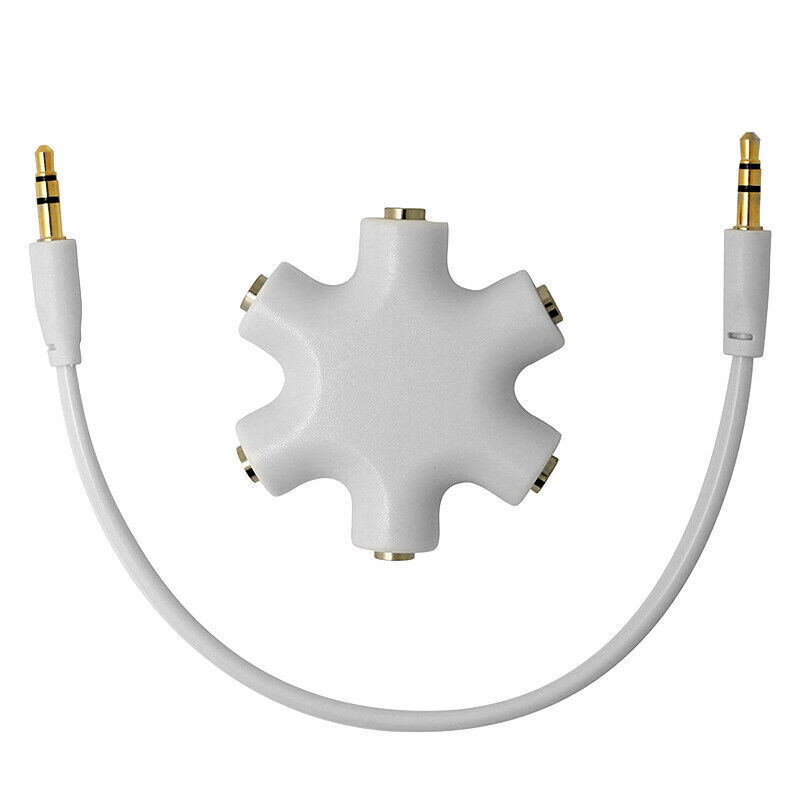 New 3.5mm Earphone Audio Splitter 1 Male to 1 2 3 4 5 Female Cable 5 Way Port