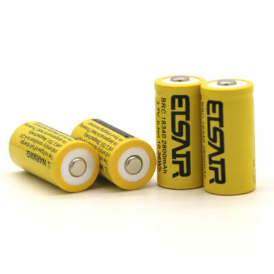 ETSAIR 16340 Battery 2800mAh RCR123A Rechargeable 3.7V Li-ion Cell Batteries Lot