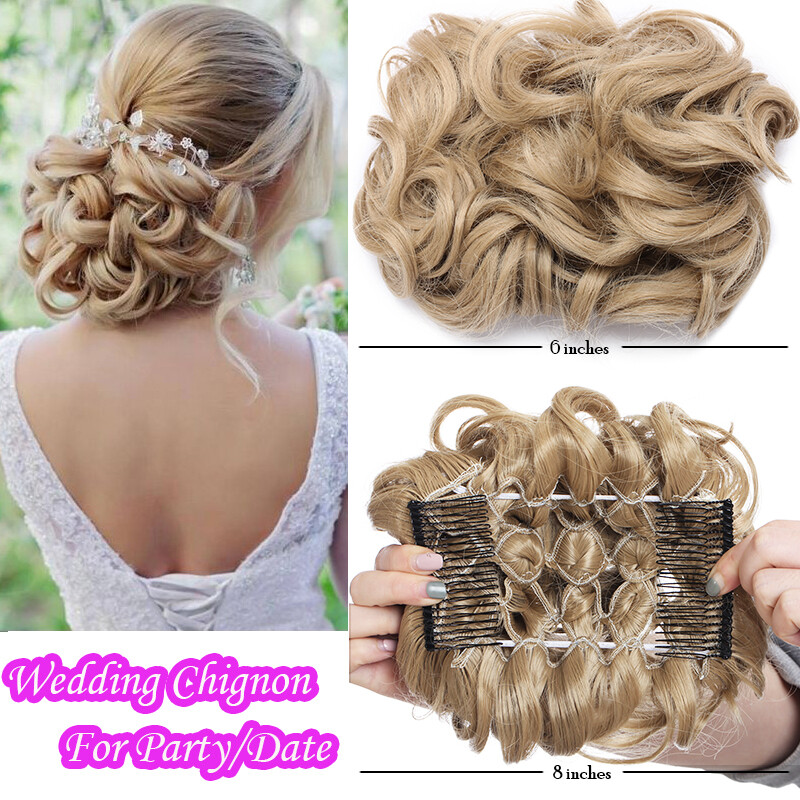 Extra THICK Rose Messy Bun Scrunchie Hair Extensions Ponytail Hairpiece AS Human