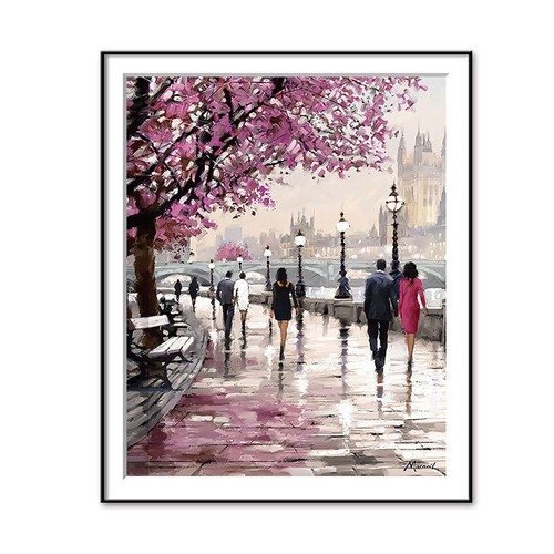 Details About Modern Cherry Blossom Tree Picture Wall Art Canvas Oil Painting Bedroom Decor Us