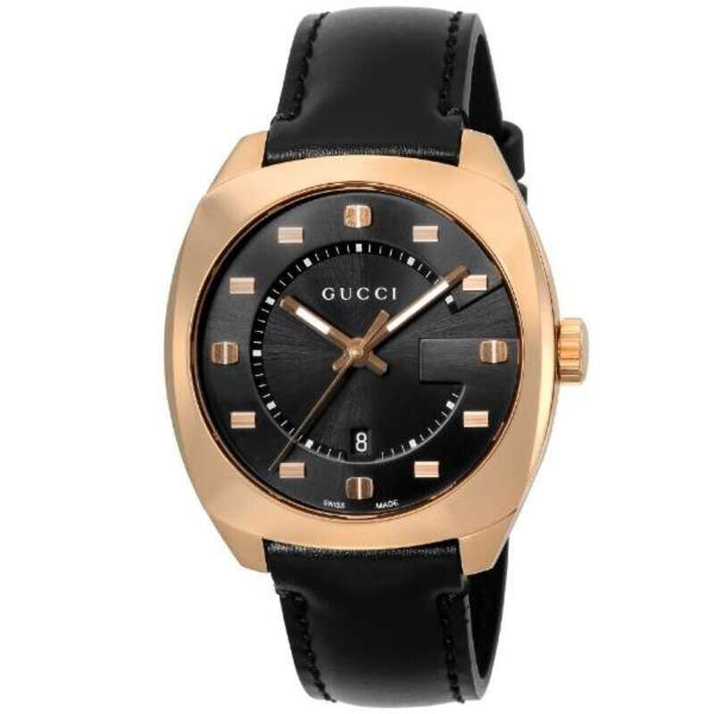 Gucci YA142309 GG2570 Black Dial Men's Watch New + Box & Paper's