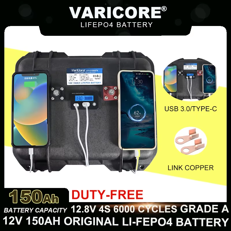 12v/12.8V 150Ah 100Ah LiFePO4 Battery 4s Multifunctional Portable suitcase Batte