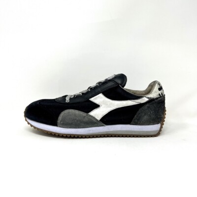 

DIADORA HERITAGE EQUIPE H Dirty Stone Wash Ages Black Grey Original New Colle, Black gray