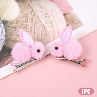 1Pc Fashion Plush Three-dimensional Rabbit Hairpin Side Clip Hair Accessories