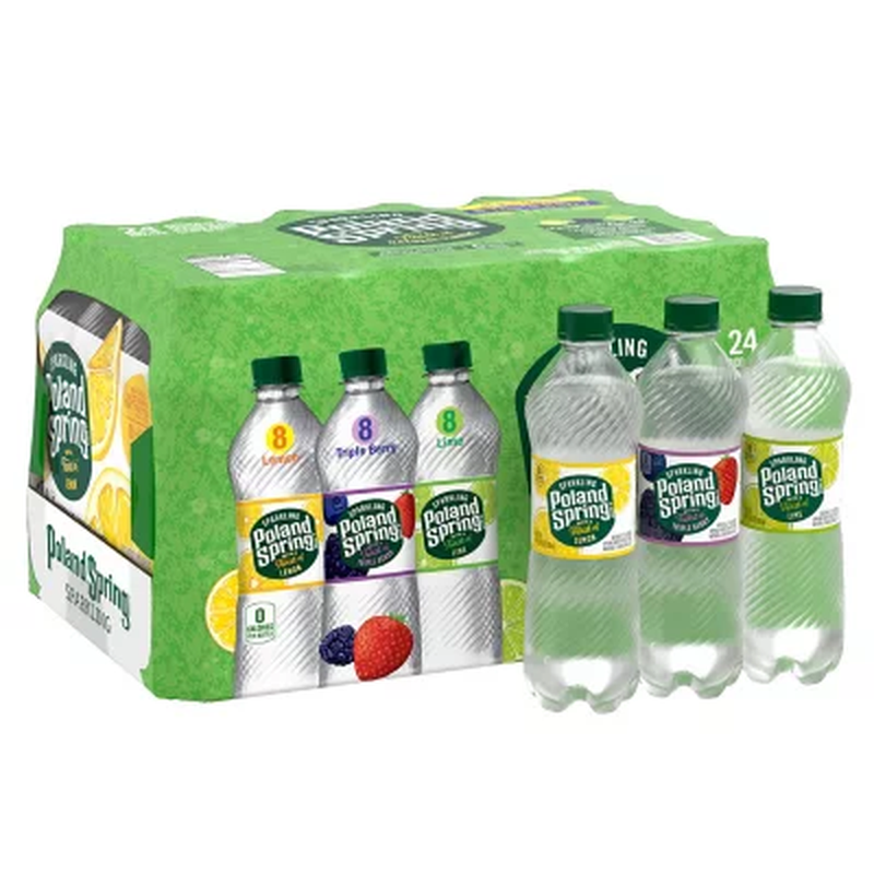 Poland Spring Sparkling Water Flavor Variety Pack 16.9 Fl. Oz., 24 Pk.