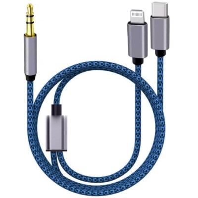 USB 3.1 Type C To 3.5mm AUX Audio Car Adapter Cord For iPhone 15 Pro Max 14 13
