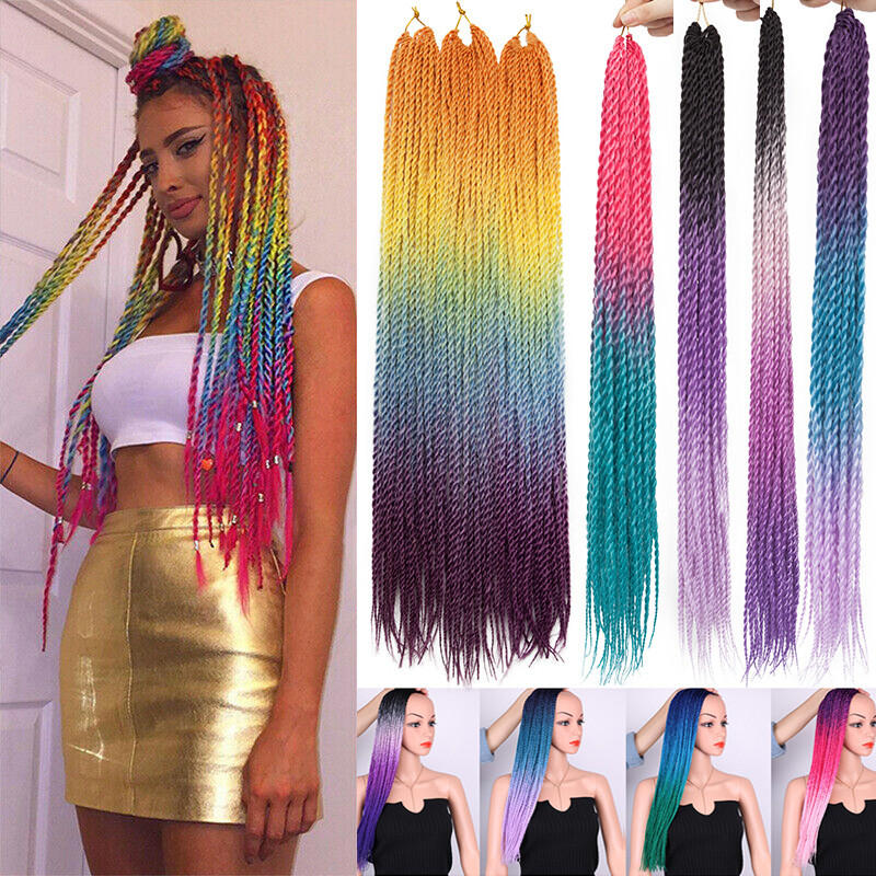24 Kanakalon Crochet Braiding Small Senegalese Afro Twist Ombre