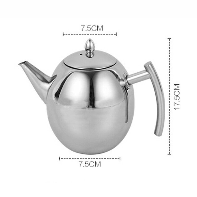 1500ml Stainless Steel Teapot Coffee Pot with Strainer Handle for Home Cafe US