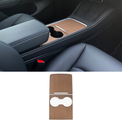 For Tesla Model 3 Y 2021-2023 Wood Grain Central Console Gear Shift Panel Trim