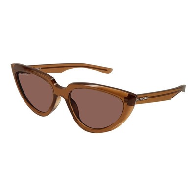 BALENCIAGA BALENCIAGA BB0182S-005 BROWN BROWN BROWN SUNGLASSES