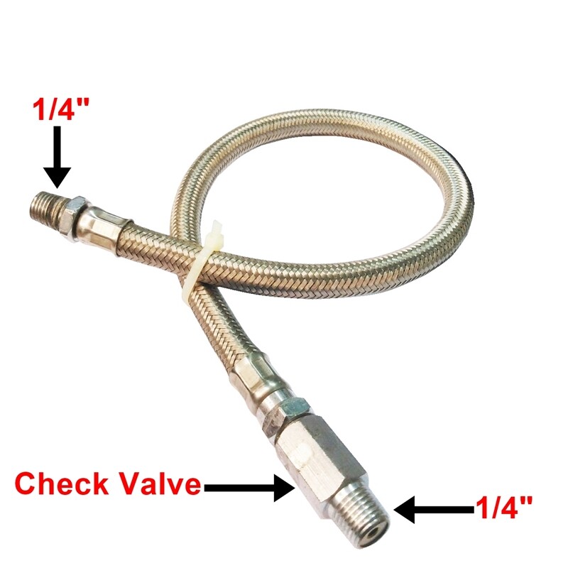 1 4 Npt Stainless Steel Air Compressor Leader Hose W Check Valve Replacement Kit Ebay