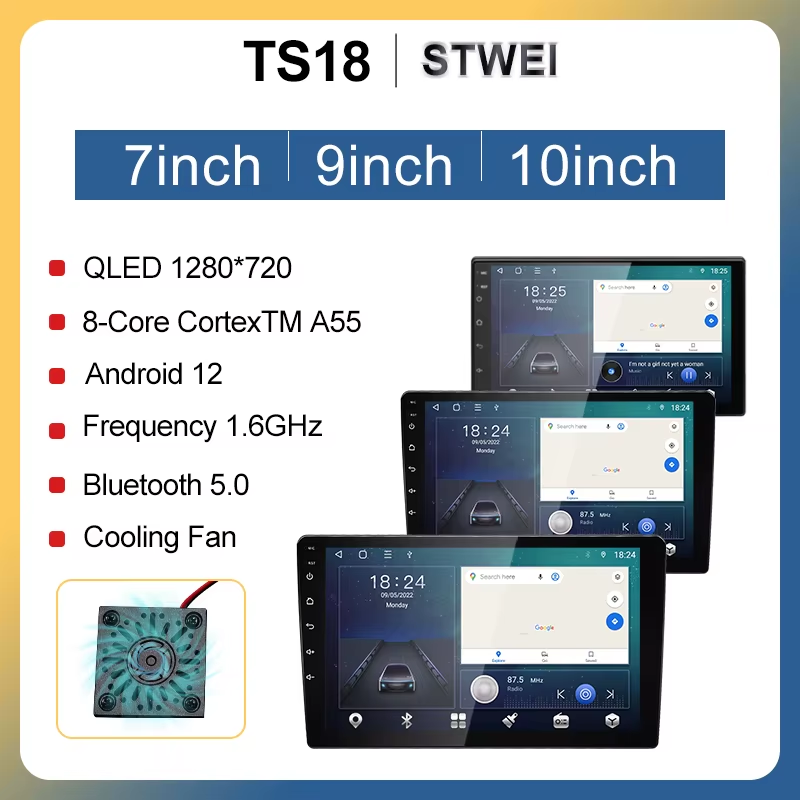 1DIN android13 360 Panorama Car Radio 7/9/10inch Universal Host Players Topway T