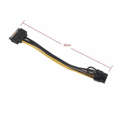 SATA 15Pin auf 8Pin (62) PCI-Express Power Adapter Grafikkarte Stromkabel 20CM