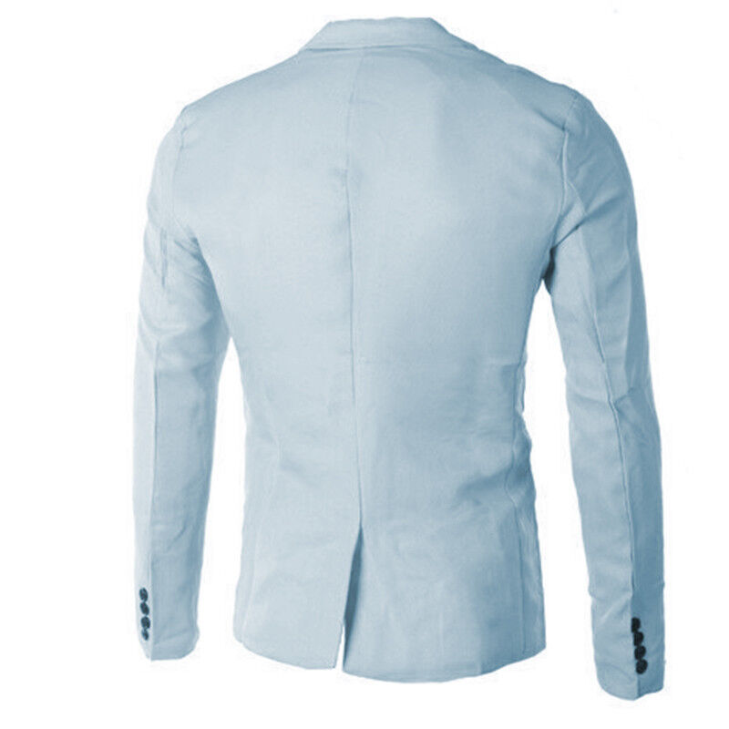 Mens Formal One Button Blazer Jacket Business Casual  Slim Fit Dress Suit Coat
