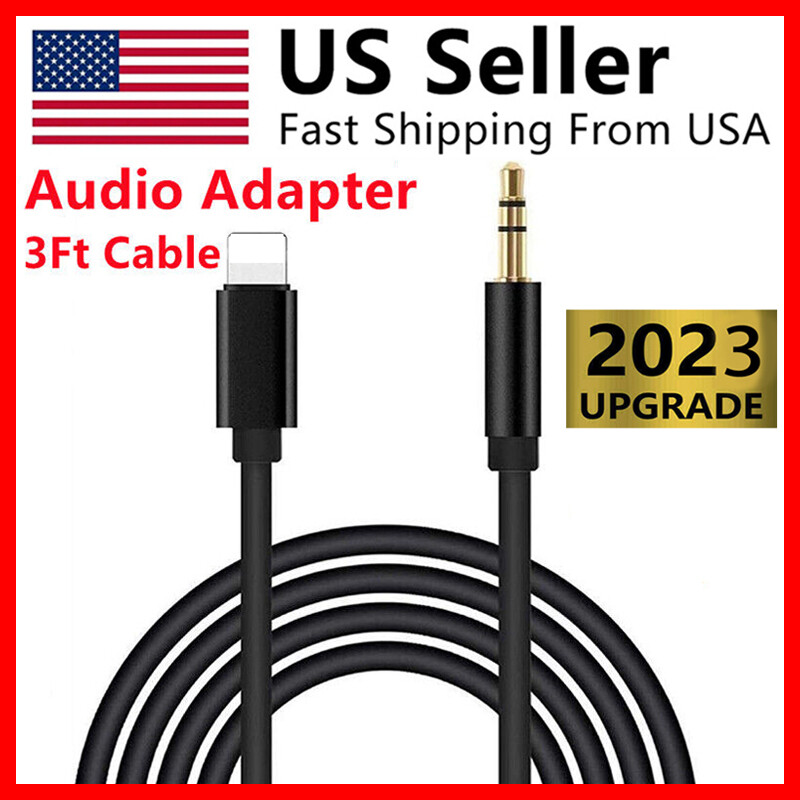 For iPhone X XR 11 12 13 14 Pro Max 8 Pin to 3.5mm AUX Audio