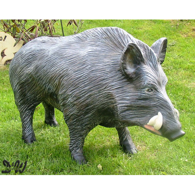WILDSCHWEIN KEILER 90 cm lebensgross Garten Deko Figur WILD TIERE Dekoration PIG