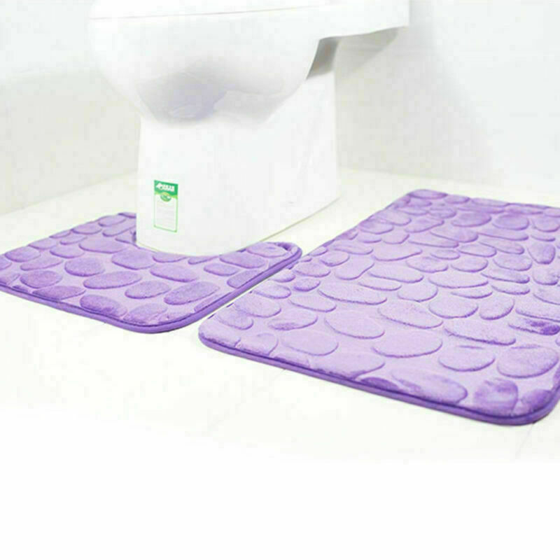 2 Teilig Badgarnitur Badezimmer Set Badvorleger Teppiche WC Dusch Bade