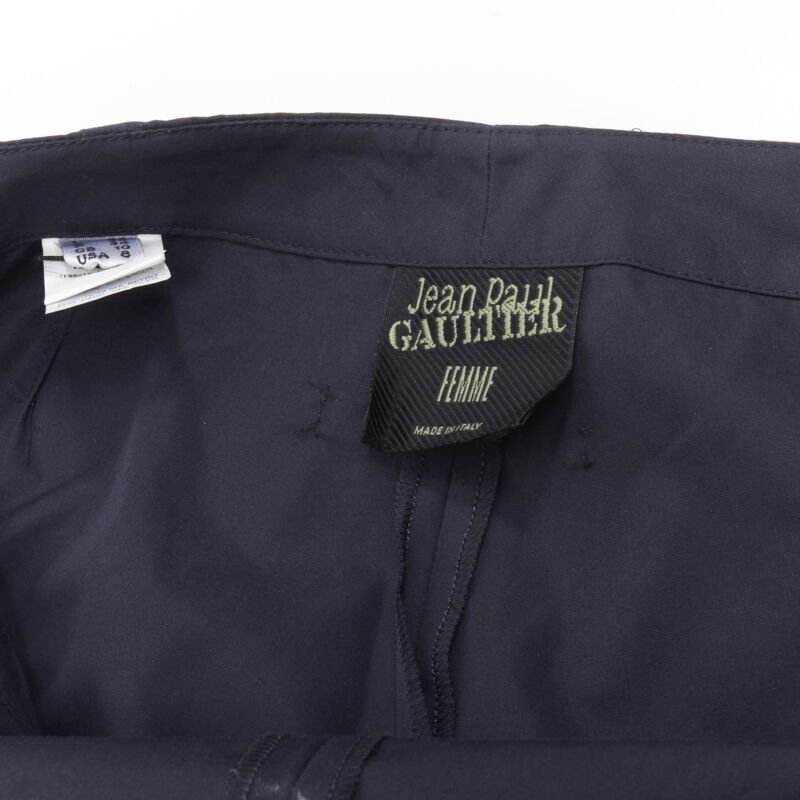 JEAN PAUL GAULTIER Vintage navy silver button wide leg