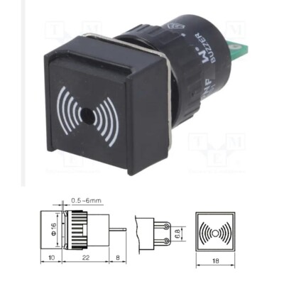 16mm Rectangle buzzer push button switch(LAS-AJ-B) (Dia.16mm)(CE,CCC,ROHS,REECH)
