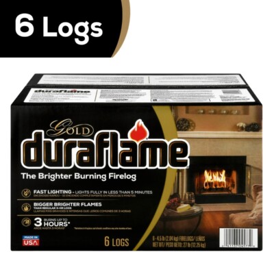 Duraflame Gold Ultra Premium 4.5 lb. Firelogs, 6-Pack Case, 3 Hour Burn