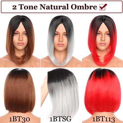 Lady Girl Bob Wig Women's Short Straight No Bangs Full Hair Wig Cosplay Party US