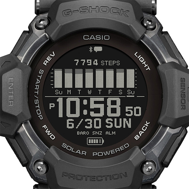 Pre-owned Casio G-shock Gbd-h2000-1bjr G-squad Black Bluetooth Mobile Sport Men Watch