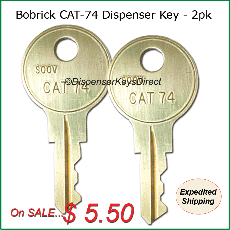  Bobrick CAT-74 Dispenser Key #330-43  -(2/pk.)