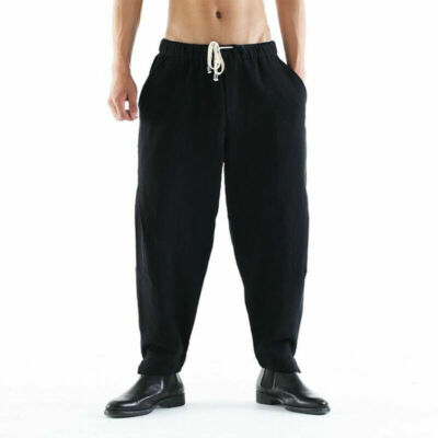 Linen Kung Fu Tai Chi Pants Martial Arts Trousers Loose Casual Jogger Sweatpants