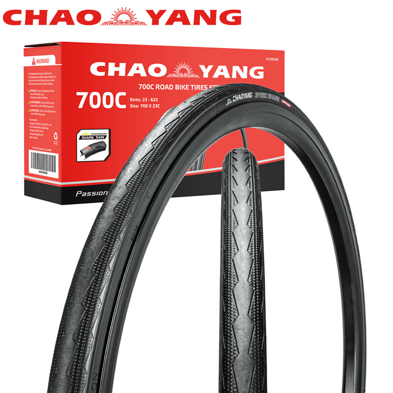 Chao YANG 2Pack Road Bike Tire Set Foldable Clincher Bicycle Tire 700x23C 120PSI