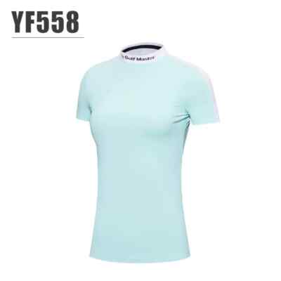 PGM Summer Ladies Short Sleeve Slim Tops Women Elastic Patchwork Golf Shirts