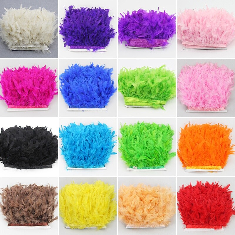 1 Meter Turkey Feathers Trimming Fringe Ribbon Sewing Costume Fluffy DIY Craft